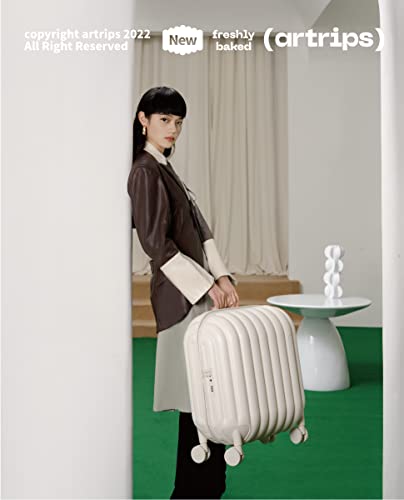 Artrips Hardside Lightweight Carry-On Luggage - Bread Travel Suitcase With Spinner Wheels,Tsa Lock, White, 20-Inch, 47L #TOP6