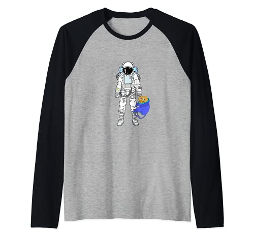 Astronauta con gato astronauta - Gato astronauta Camiseta Manga Raglan