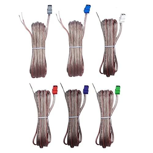 Câbles d'enceintes 6x 2 Pin Speaker Cables Sound Wires Cords Red Gray Compatible With Sony Home Cinema Theater