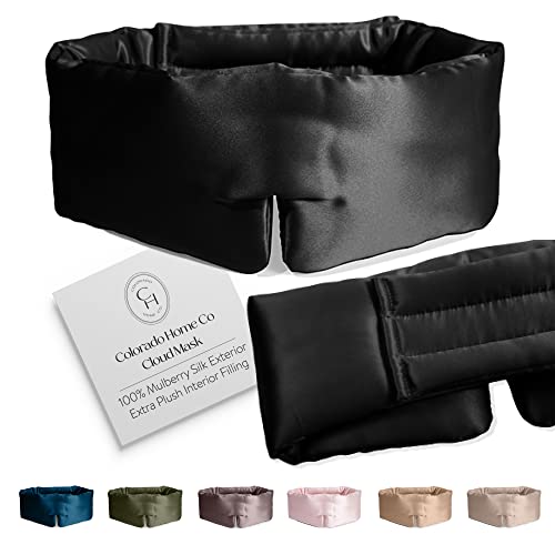 SUNDAYSILKS™ | Adjustable Silk Sleep Mask for Side Sleeper | Cloud-Like Comfort, Weighted for Deep Sleep | Soft Sleep Face Mask for Women & Men, Full Blackout, Cooling Silk Eye Mask for Sleeping