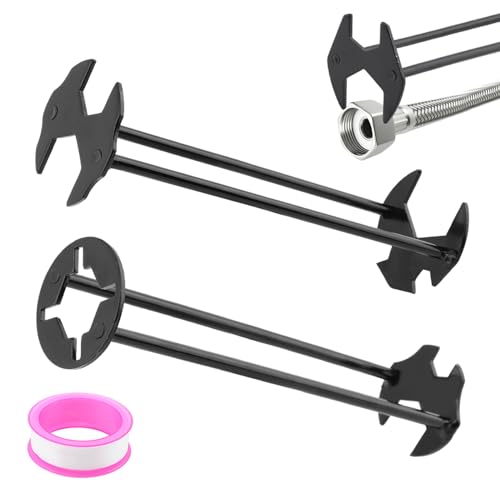 Ranjaner 2 Pcs Basin Wrenchs Multifunctional Faucet Wrench for Undermount Sink, Under Sink Plumbers Wrenchs, Socket Wrench Plumbing Tools for Tight Spaces Kitchen Bathroom