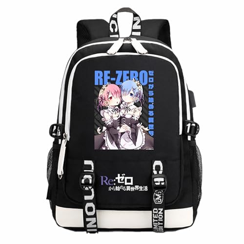 Sac à dos manga Re:Zero noir, le compagnon idéal de vos journées d'études