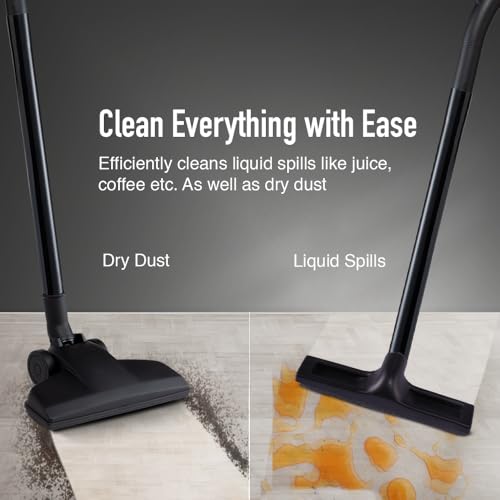 Image of KENT Vortex Plus Wet & Dry Vacuum Cleaner | Blower Function | 1200W Power & 12L Capacity | High Suction 17 kPa | Cyclone5 Technology | HEPA Filter | ABS Body & Rubberised Wheels | Black & Grey