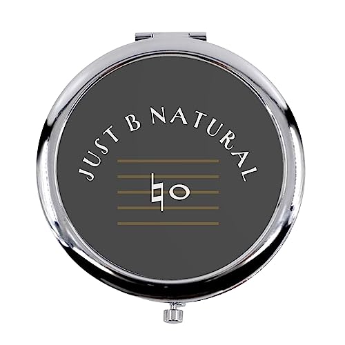 Photo de Fabulous Miroir de Poche en métal Noir - Just B Natural Musique Musicien Instrument Solfège - (Diamètre 70 mm)