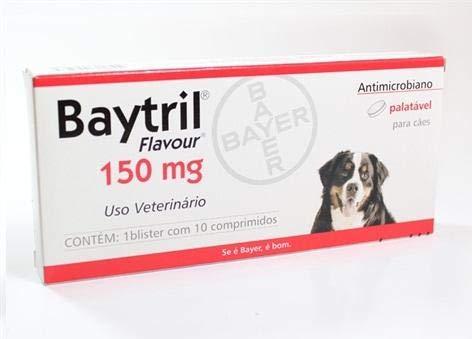 Antibiótico Baytril Bayer Flavour 150mg, 10 Comprimidos