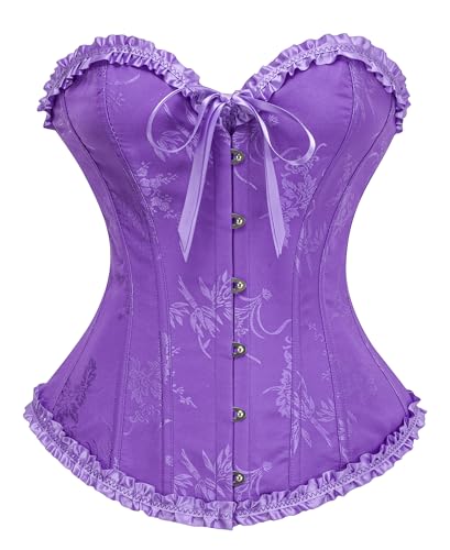Image of SZIVYSHI Corset Tops for Women, Bustier Shapewear Lingerie, Lace Waist Push Up Bodysuit