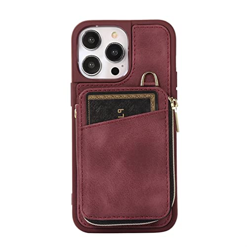 Housse lanière magnétique iPhone 7 8 vin rouge anti-chute et casse