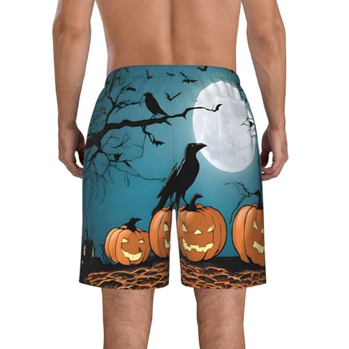 Halloween Pumpkin Men's Quick Dry Beach Shorts Swim Trunks with Pockets Board Shorts3