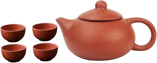 1 juego de tetera de arcilla morada, silbato de té Pu'er de viaje