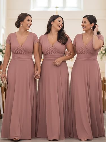 Image of KOH KOH Womens Sexy Cap Short Sleeve V-Neck Flowy Cocktail Gown