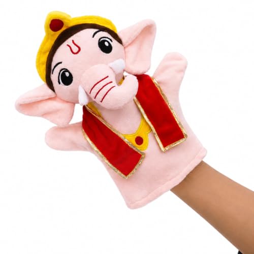 Image of Lord Ganesha Hand Puppet Toy for Kids | Ganpati Storytelling Role Play | Puppet Shows, School Activities, Cultural Events & Festive Play