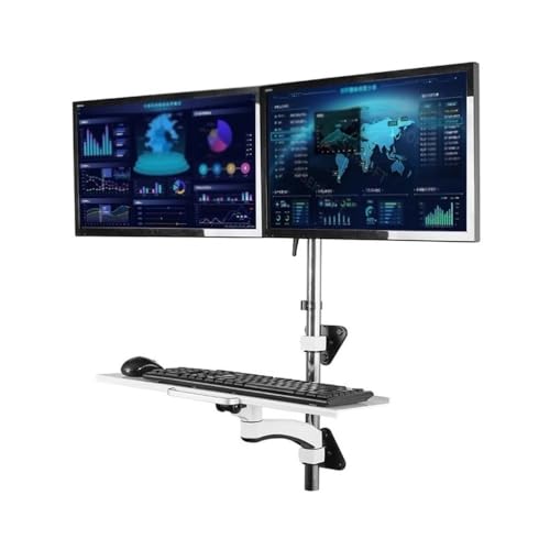 Support de moniteur mural contre le mal de dos avec support double écran articulé - 2