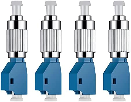 4Pcs Visual Fault Locator Fiber Adapter, Fiber Optic Connector, Single Mode 9/125um FC Male to LC Female Hybrid Optical Fiber Convertor Adapter Compatible with Optical Power Meter Visual Fault Locator