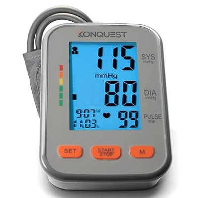 Konquest KBP-2704A Automatic Upper Arm Digital Blood Pressure Monitor - Large Backlit Display - Irregular Heartbeat Detector - Blood Pressure Monitor for Home Use - Digital BP Cuff Tensiometro
