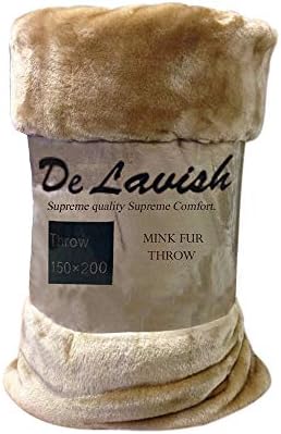 Faux Fur Throw Blanket King Size Bed Sofa Extra Large Plain Soft Warm, 200 x 240 cm, Aubergine