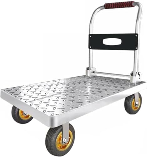 Chariot à plateforme robuste pliable pour chargement facile de colis en entrepôt et atelier