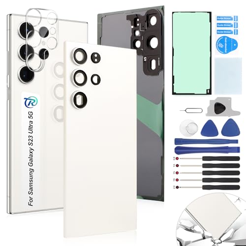 RongZy Coque Arrière pour Samsung Galaxy S23 Ultra 5G 2023 Batterie Couvercle Rechange pour Galaxy S23 Ultra 5G 2023 Cache Batterie pour Téléphone de...