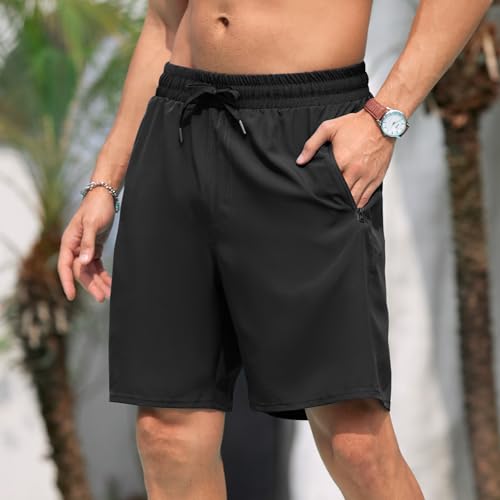 Adisputent Mens Swim Trunks with Compression Liner Quick Dry Swimsuit with Zipper Pockets Bathing Suit Beach Swim Shorts3