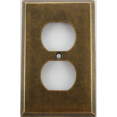 Classic Accents Aged (Matte) Antique Brass 1 Gang Outlet (Duplex) Wall Plate Cover
