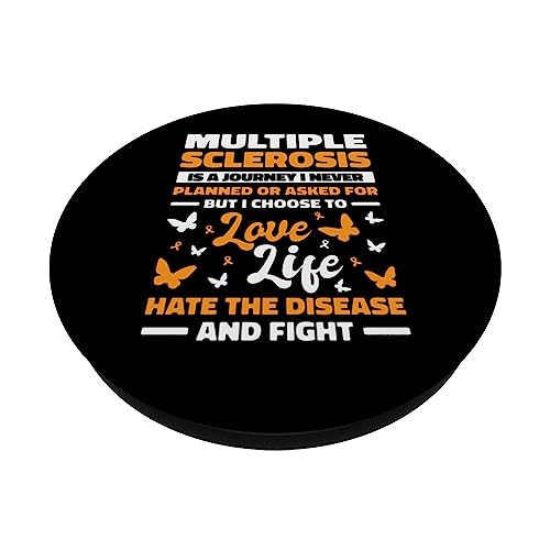 Multiple Sclerosis For MS Warrior MS Fighter MS Disease PopSockets Swappable PopGrip, Black - Image 2