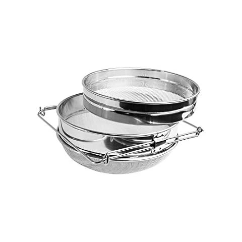 Stainless Steel Honey Strainer Double Sieve Mesh Fliter Beekeeping Equipment Tools,Double Bee Sieve Honey Debris Strainer Cover