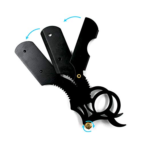 Navalha Barbeiro Portátil Dedeira Fixa Lâminas Ajustáveis Parafuso Aço Inox Barba Bigode Cavanhaque