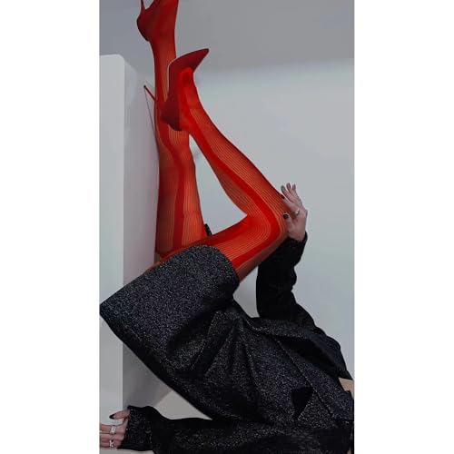 6 Pairs Fishnet Stockings for Women Thigh High Stockings Suspender Pantyhose Garter Belt Lace Tight 5