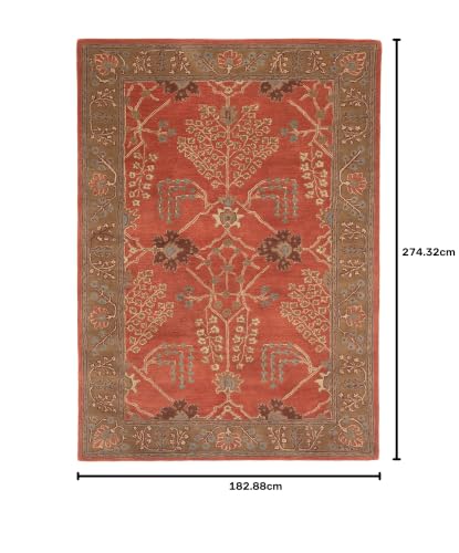 Image of 6x9 Ft Woolen Area Rug -, Tufted Wool Carpet for Home Interiors & Office Decor