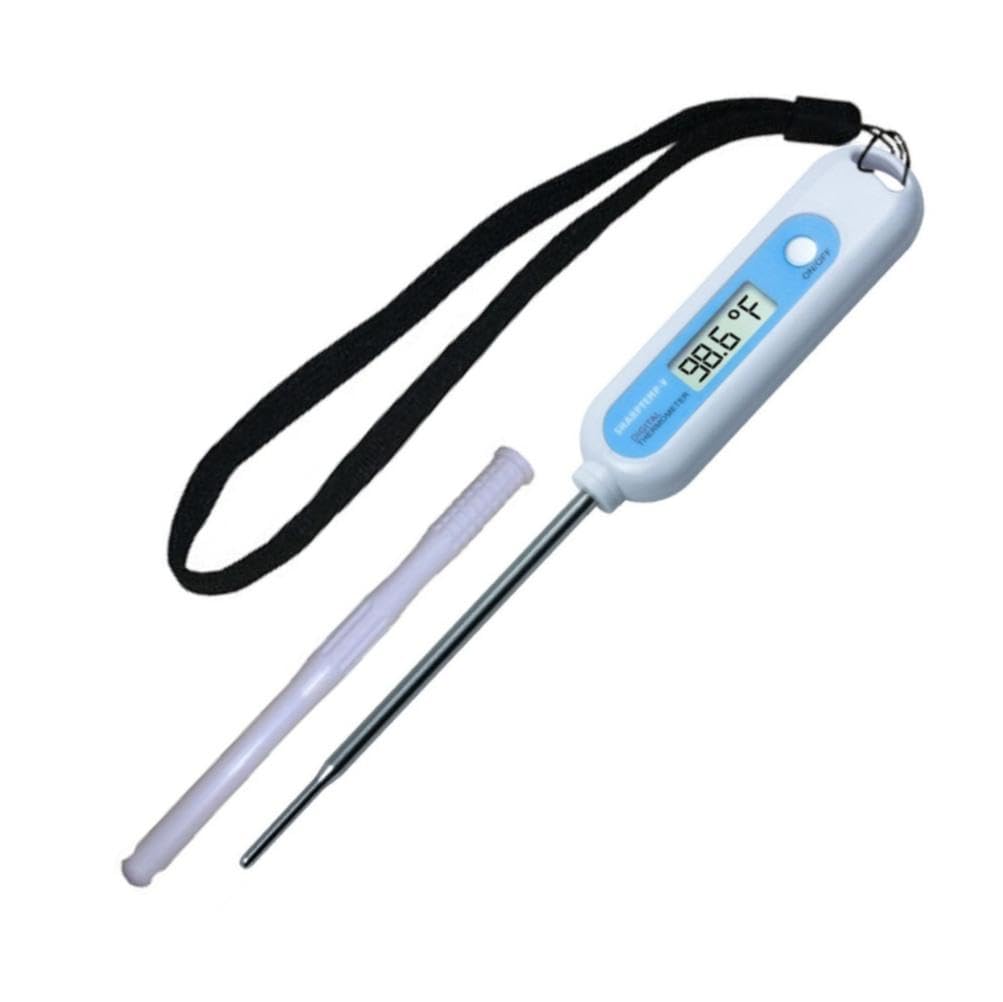 Termómetro Veterinario para Animales Grandes. Temperaturas rápidas y precisas en 8-10 segundos. Sonda de acero inoxidable de cuatro pulgadas con punta roma. Seguro para todos los animales de granja y mascotas grandes., Blanco