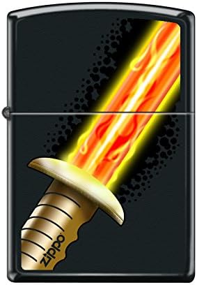 Zippo Custom Lighter Design Light Sword Reg Black Matte Windproof Collectible - Cool Cigarette Lighter Case Made in USA Limited Edition & Rare