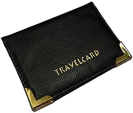 Black Soft Leather Travel Card Bus Pass Credit Card ID Card Wallet Cover Case Holder by TICHI