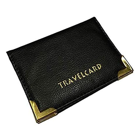 Black Soft Leather Travel Card Bus Pass Credit Card ID Card Wallet Cover Case Holder by TICHI Cover