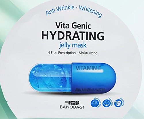 BANOBAGI VITA GENIC JELLY MASK Sheet 10pcs for Anti Wrinkle, Whitening (Blue color for HYDRATING)