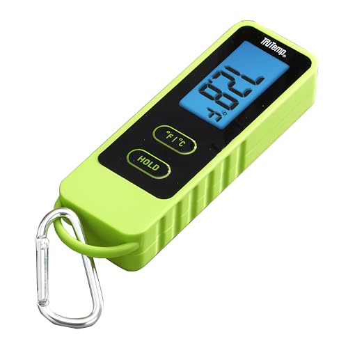 Image of Taylor TruTemp Compact Digital Folding Meat Thermometer with Carabiner Clip for Grilling BBQ Kitchen Griddle, Portable Gadget Essential, Food Temperature Monitor, Gift for Dad Him Men, Green