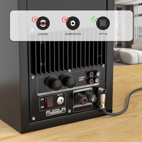 Câble optique Toslink 90° EMK rotatif pour home cinéma 0.6m