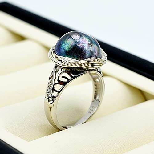 Bague perle noire réglable idéale pour un look élégant