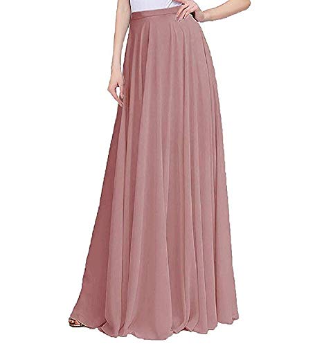 AiberLisha Langer Maxi-Rock aus Chiffon, bodenlang, elastisch, hohe...