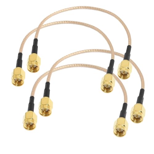exgoofit SMA Male to SMA Male Cable 6 inch, Pack of 4, RG316 SMA Coaxial Cable Extender for Antenna Extension