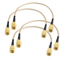exgoofit SMA Male to SMA Male Cable 6 inch, Pack of 4, RG316 SMA Coaxial Cable Extender for Antenna Extension