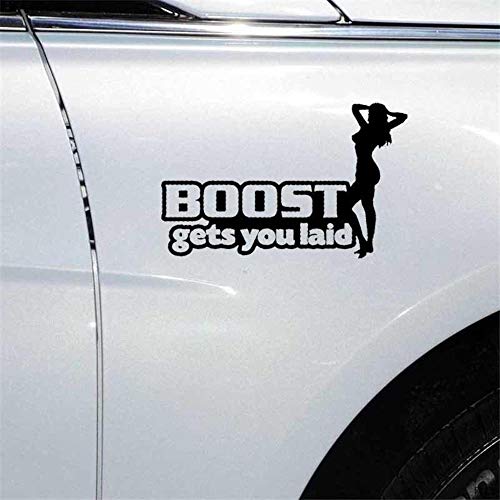 Stukk Stickers Boost Gets You Laid Autocollant Amusant en Vinyle pour Pare-Chocs de Voiture 14,8 x 9,3 cm - Noir