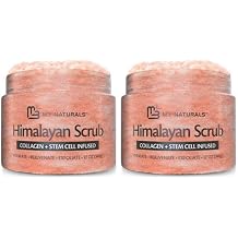 Himalayan Salt Scrub, Face, Foot, and Body Exfoliator with Collagen and Stem Cells Exfoliating Scrub for Toning, Cellulite, and Skin Care by M3 (Pack of 2)