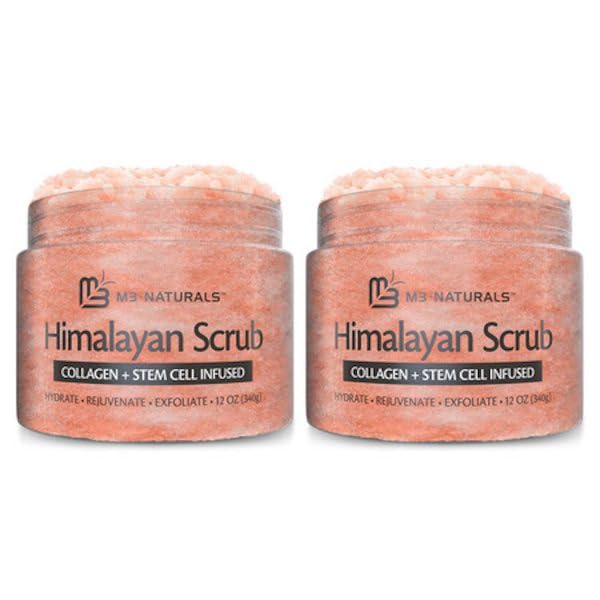 Esfoliante de Sal do Himalaia M3 Naturals com colágeno e células-tronco, 2 unidades de aproximadamente 340 g