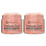 Himalayan Salt Scrub, Face, Foot, and Body Exfoliator with Collagen and Stem Cells Exfoliating Scrub for Toning, Cellulite, and Skin Care by M3 Naturals (Pack of 2)