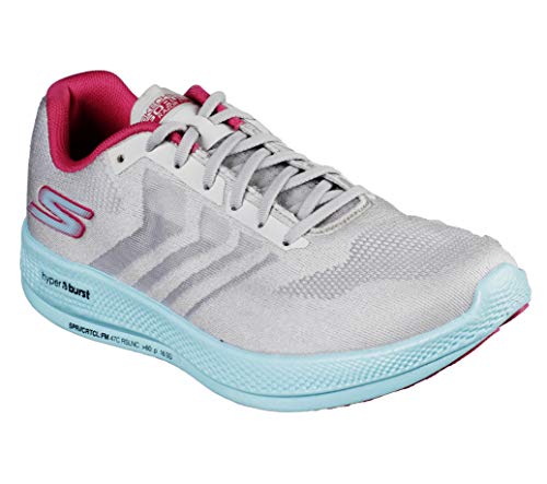 Skechers Women's Razor 3 Running Shoe, Grey/Aqua - 9H