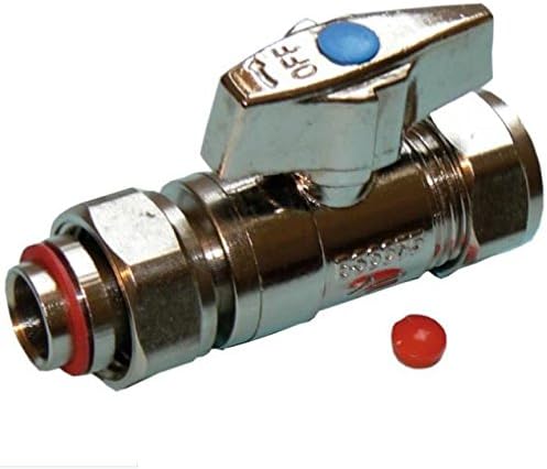 15mm Straight Chrome Service Valve with Butterfly Handle, Pipe Size - 15mm