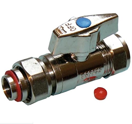Image of 15mm Straight Chrome Service Valve with Butterfly Handle