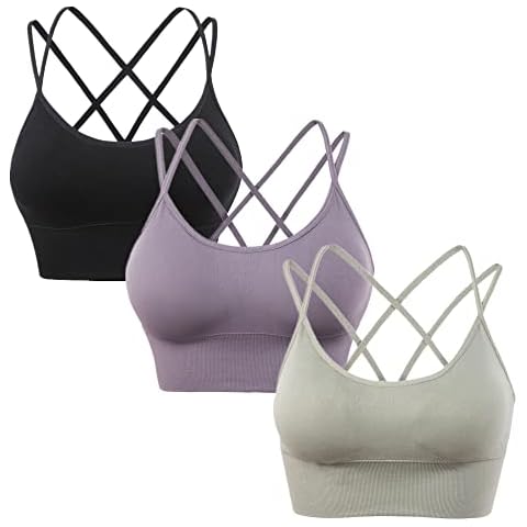 Enjoyoself Women Sport Bra with Crisscross Back for Workout Sexy Strappy Tops for Yoga Running Fitness 1-5 Pack Cover