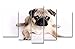 Produktbild 5 Stück Wand Kunst Bild Mops Prints auf Leinwand Das Tier Bilder Öl für Home Moderne Dekoration Print Decor für Wohnzimmer