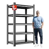 OLLRRACT Heavy Duty Storage Shelves 5-Tier Adjustable Garage Shelving Unit, Strong Metal Storage Rack Shelving for Garage, Warehouse, Pantry Organization 16' D x36 W x78 H