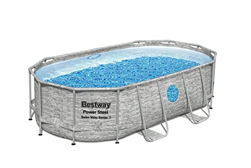 Bestway Power Steel Swim Vista Series - Piatto con Telaio in Acciaio, Colore: Marrone